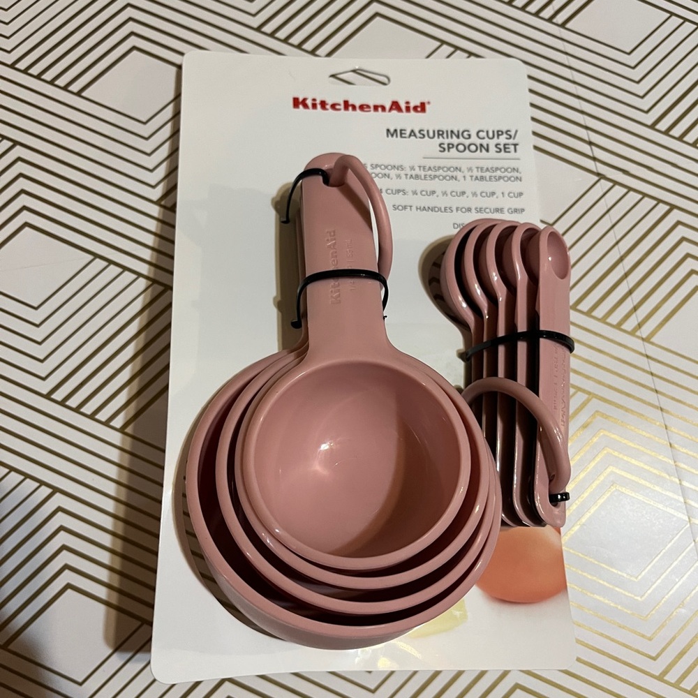 KitchenAid Measuring Cup and Spoon Set - Pink